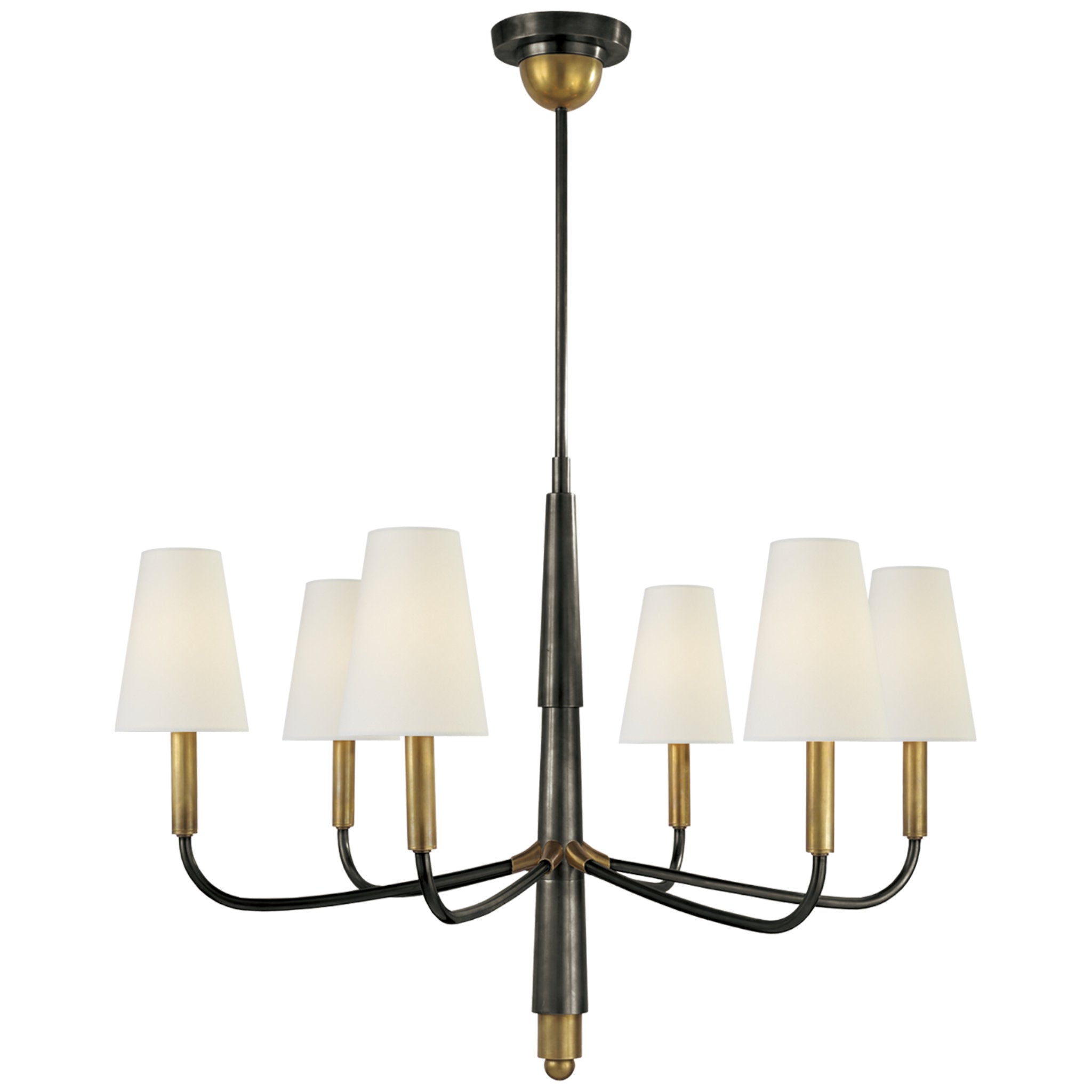 Thomas O'Brien Vendome Large Chandelier in Hand-Rubbed Antique Brass w
