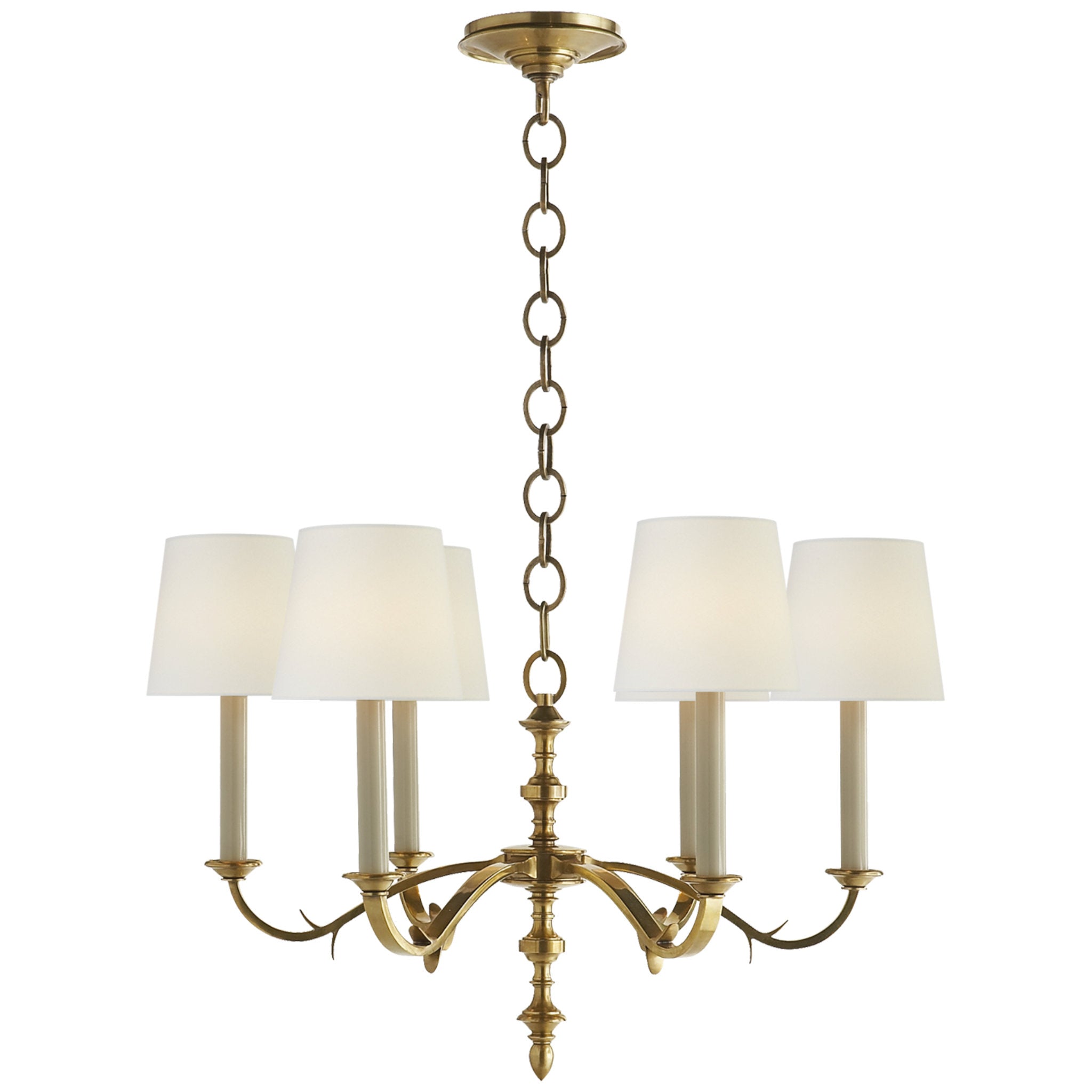 Thomas O'Brien Vendome Large Chandelier in Hand-Rubbed Antique Brass w