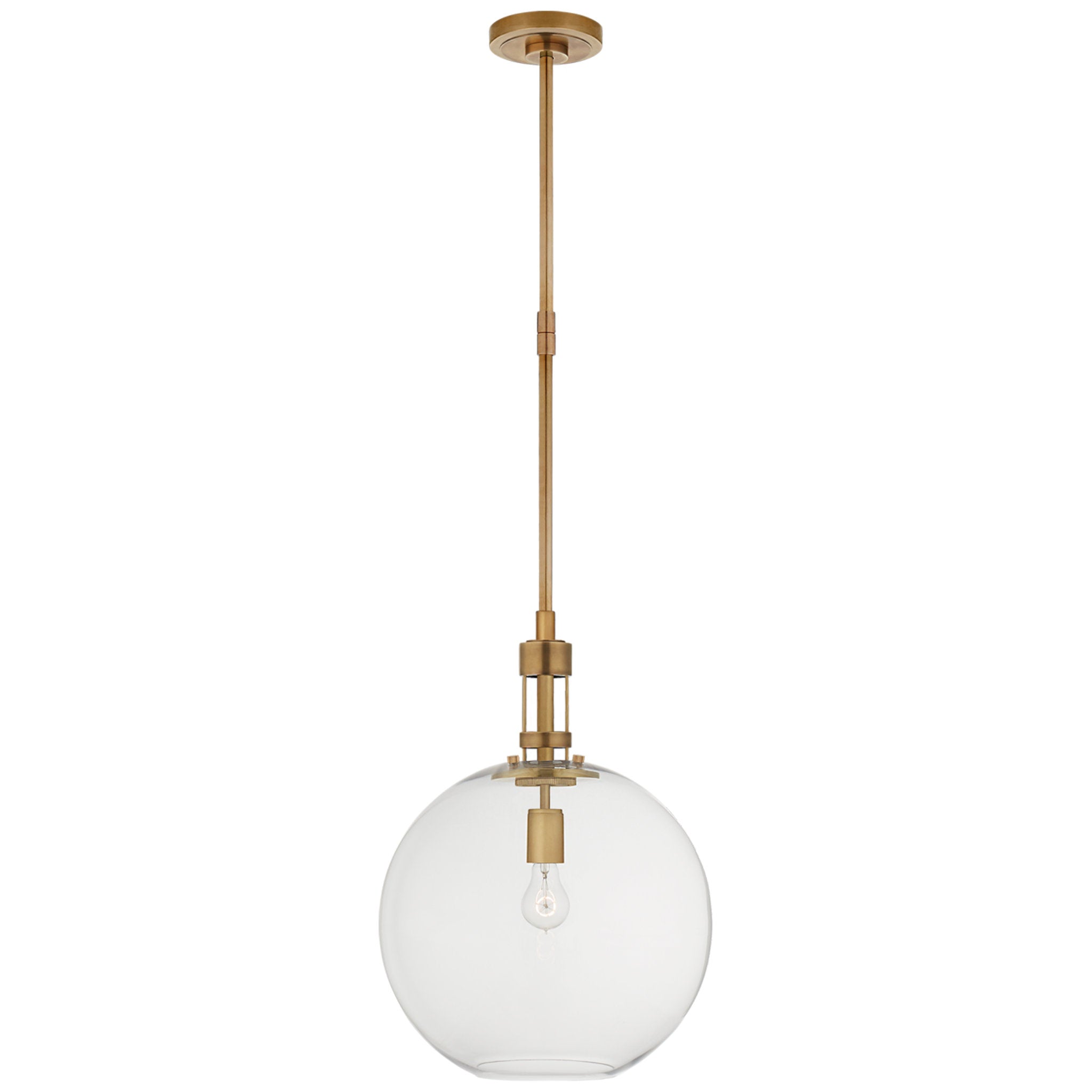 TOB5753HABCG by Visual Comfort - Robinson Large Pendant in Hand-Rubbed  Antique Brass with Clear Glass