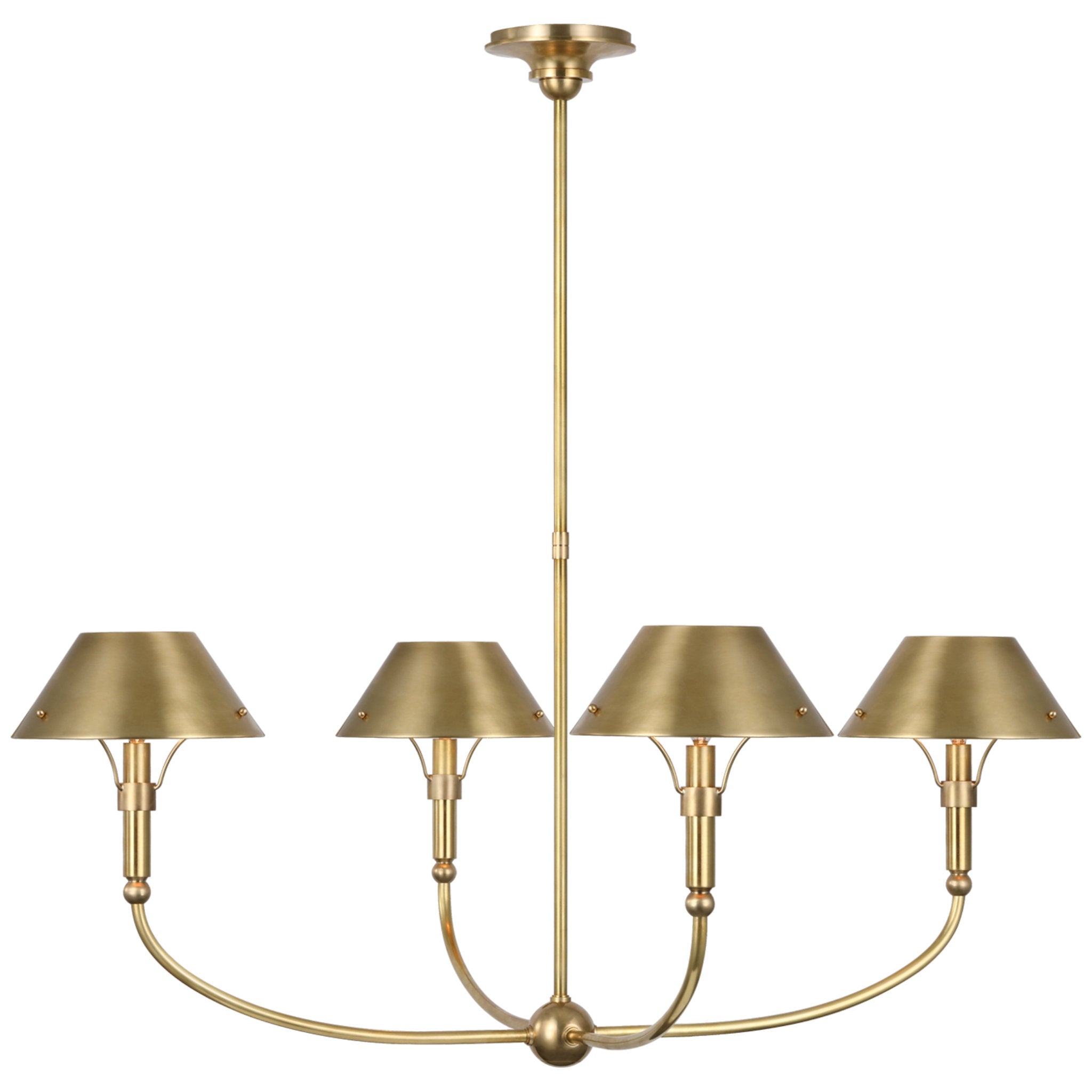 Thomas OBrien Alpha Chandelier in Antique Brass by Visual Comfort Signature, TOB5510HABBZL