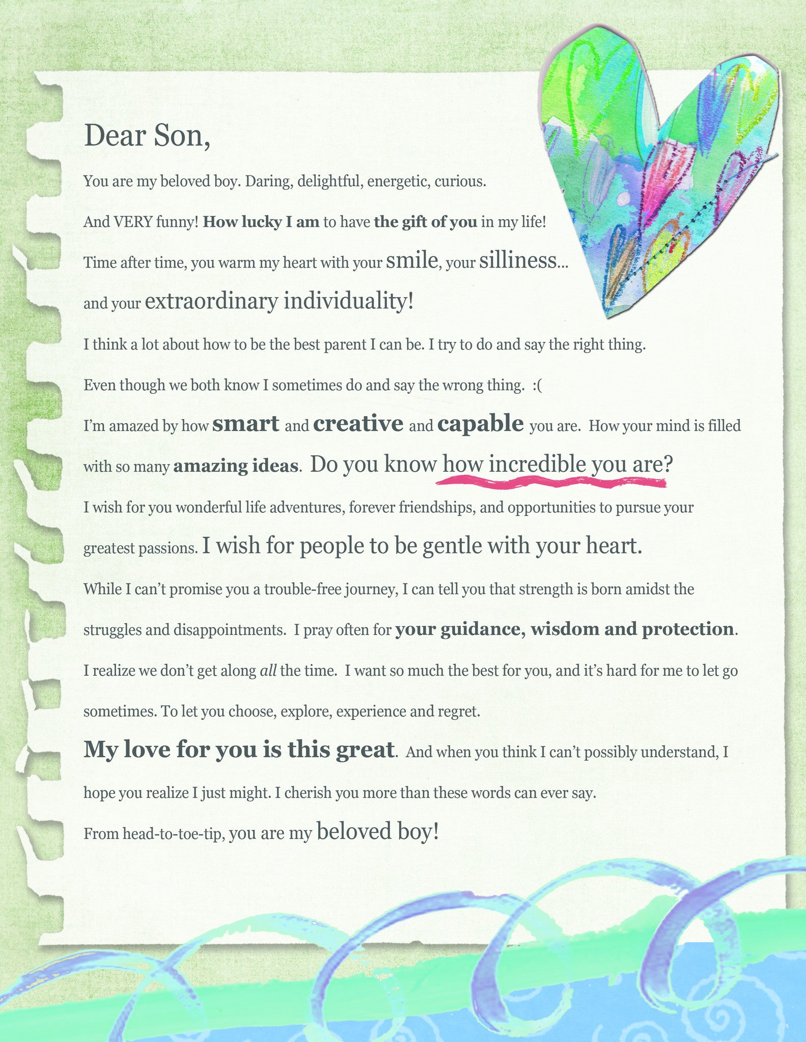 Dear Son Letter Digital Download Marianne Richmond