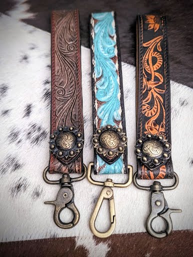 Tooled Wristlet Keychains