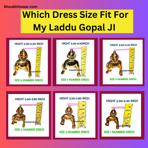 laddu gopal size chart