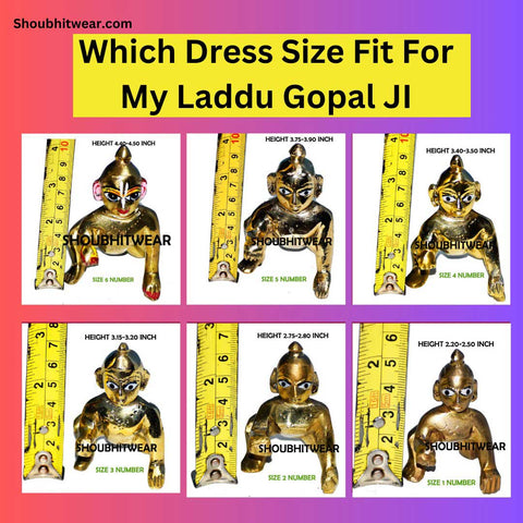 laddu gopal size chart