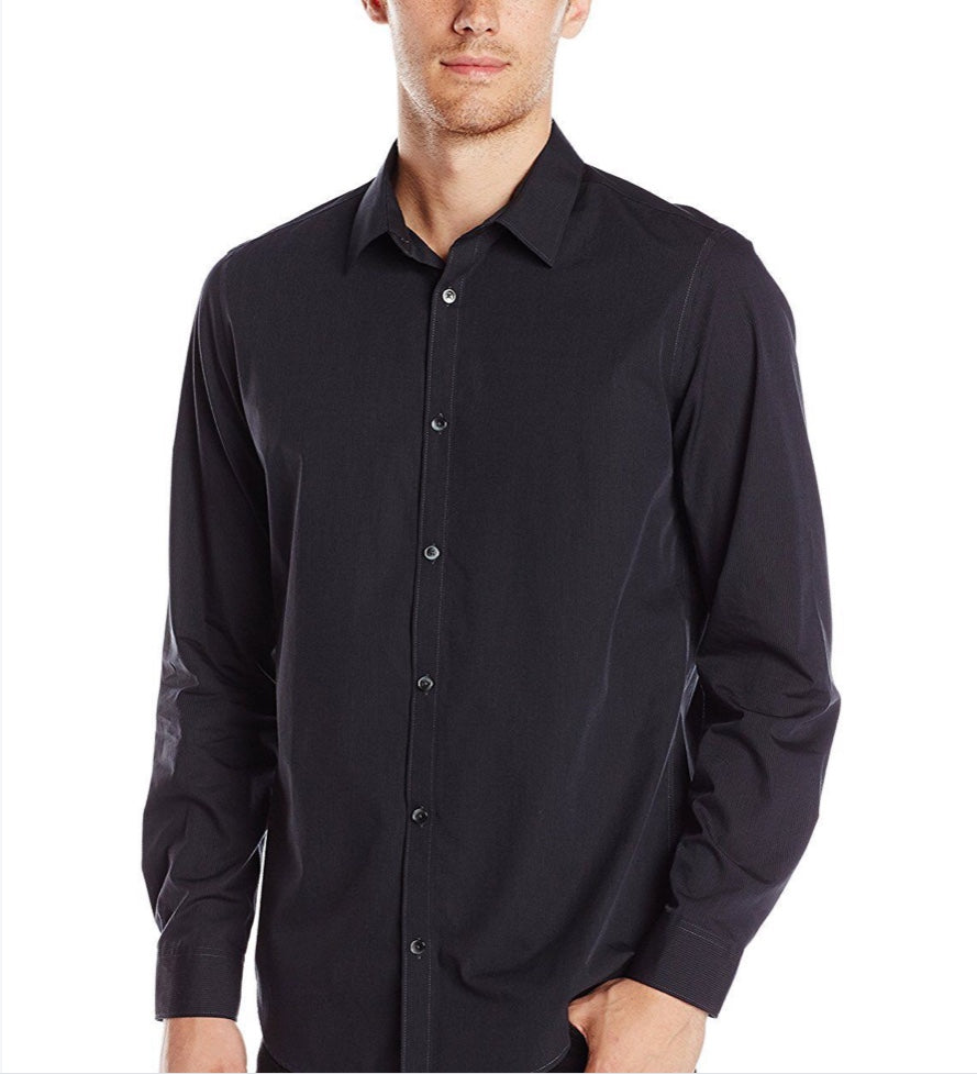 calvin klein men's button down shirt