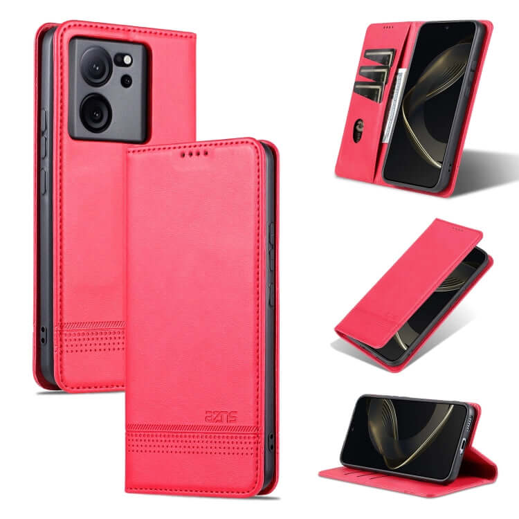 AZNS Magnetic Calf Texture Flip Leather Phone Case for Xiaomi Redmi 12