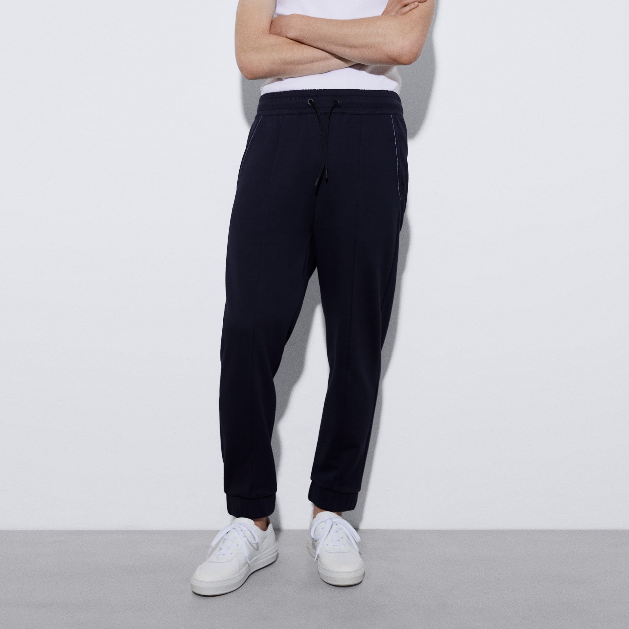 Navy Blue Cotton Jogger Pants