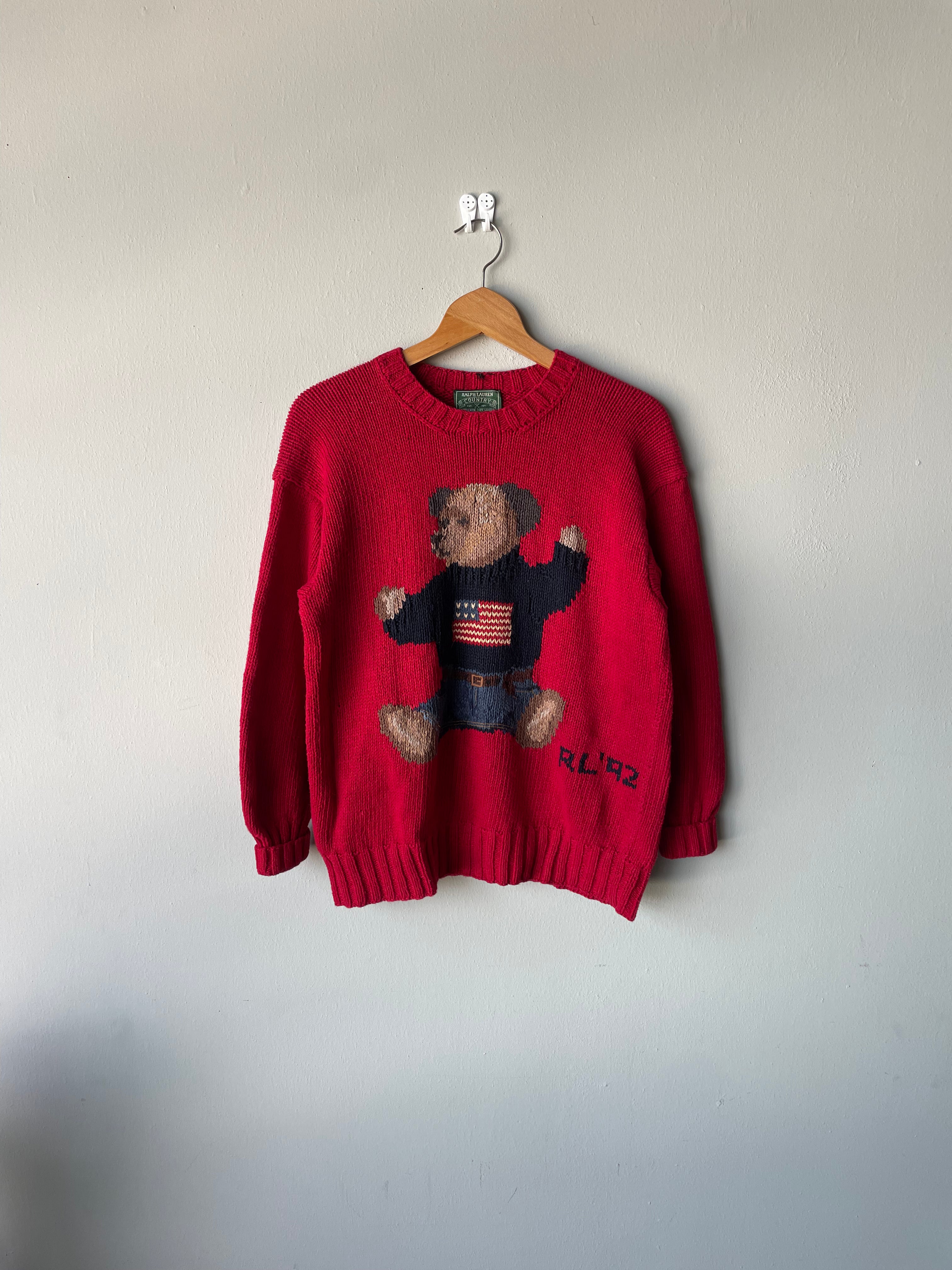 90's Ralph Lauren Country Polo Bear Sweater – Yelo Melo Vintage