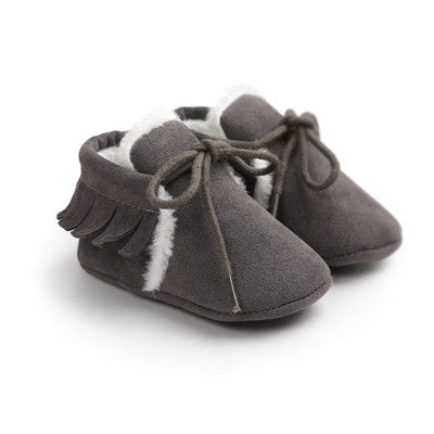 fringe soft baby moccasins