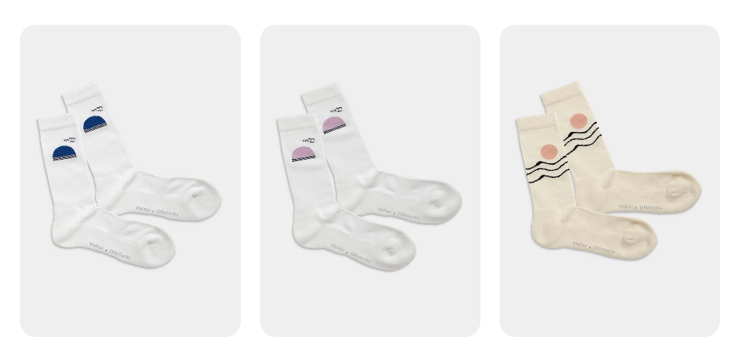 Chaussettes colorées - Visitor Store x DillySocks - collection