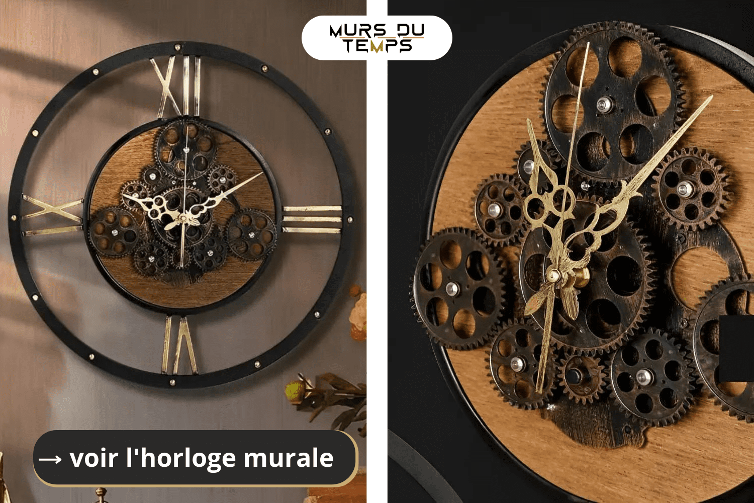 Horloge Murale Bois et Métal