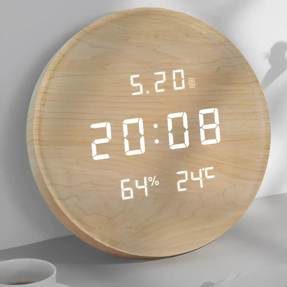 Horloge digitale murale bois - Design & Moderne