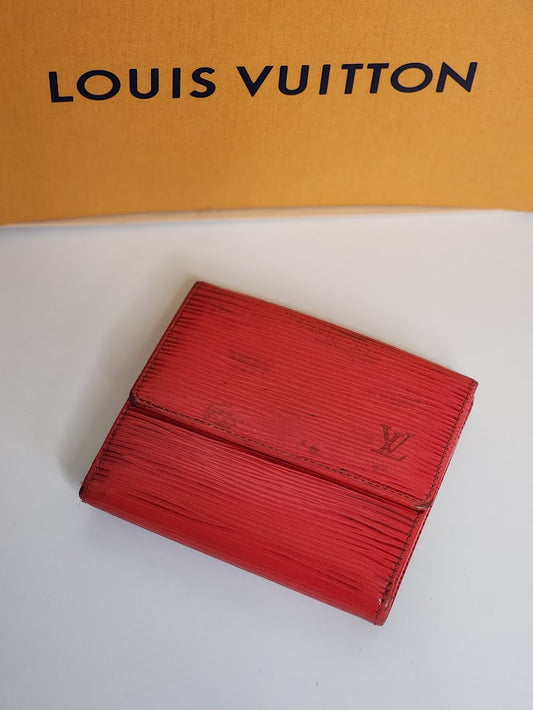 Louis Vuitton Red Epi Leather Elise Wallet Louis Vuitton