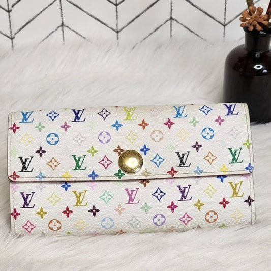 Louis Vuitton White Monogram Multicolor Sarah Wallet