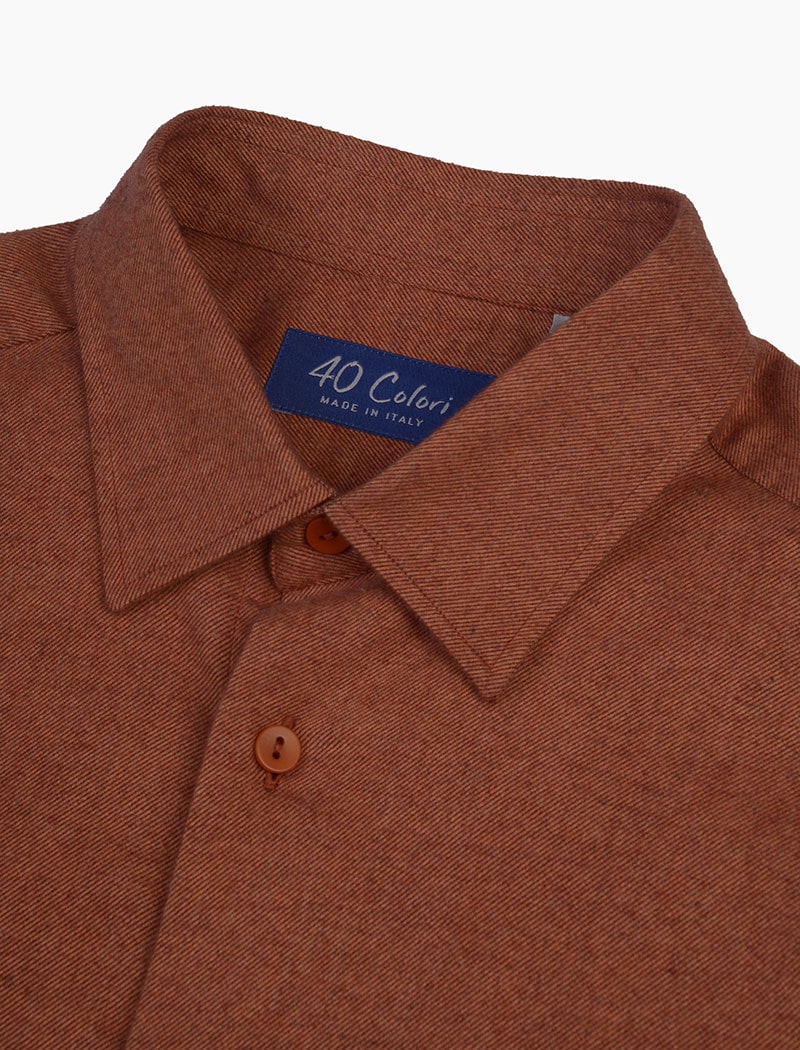 Classic Rust Flannel Shirt | 40 Colori Made in Italy Menswear