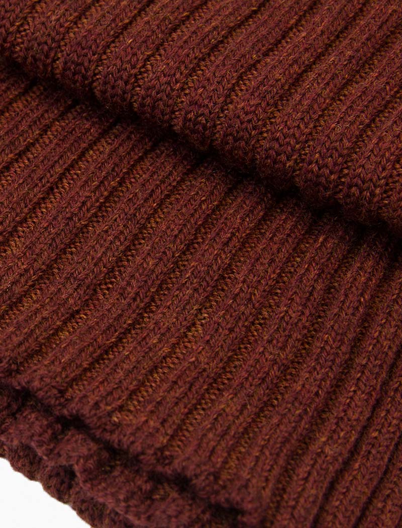 40 Colori Burgundy & Brown Melange Knitted Wool Scarf