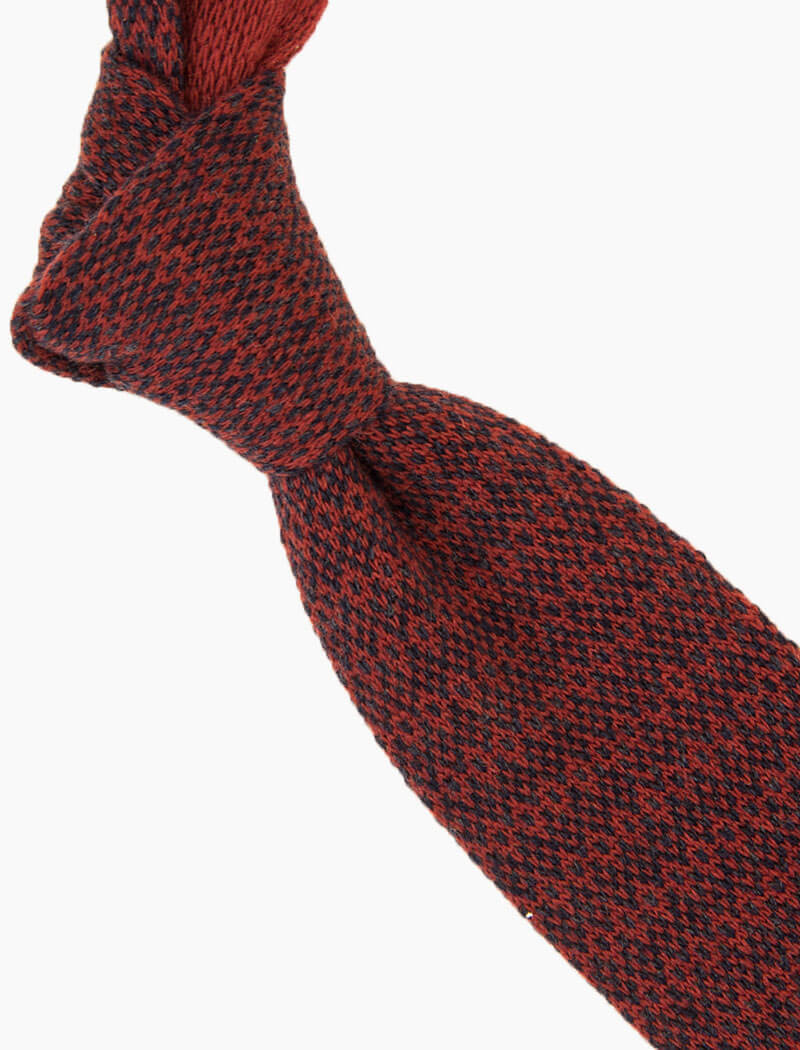 Textured Solid Red Knit Tie