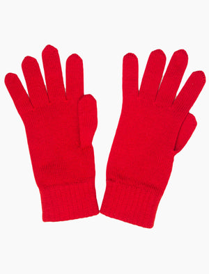 Red Solid Wool Gloves | 40 Colori