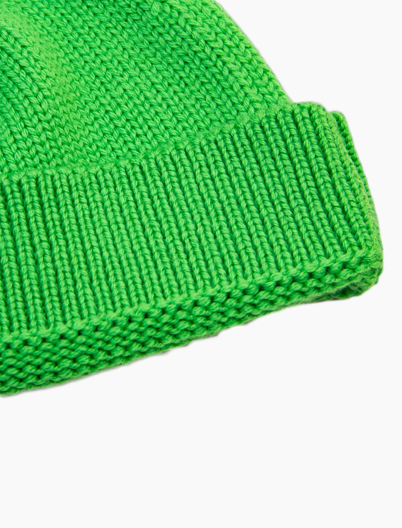 Fisherman Beanie Green Colori - Solid Wool 40 100% Forest