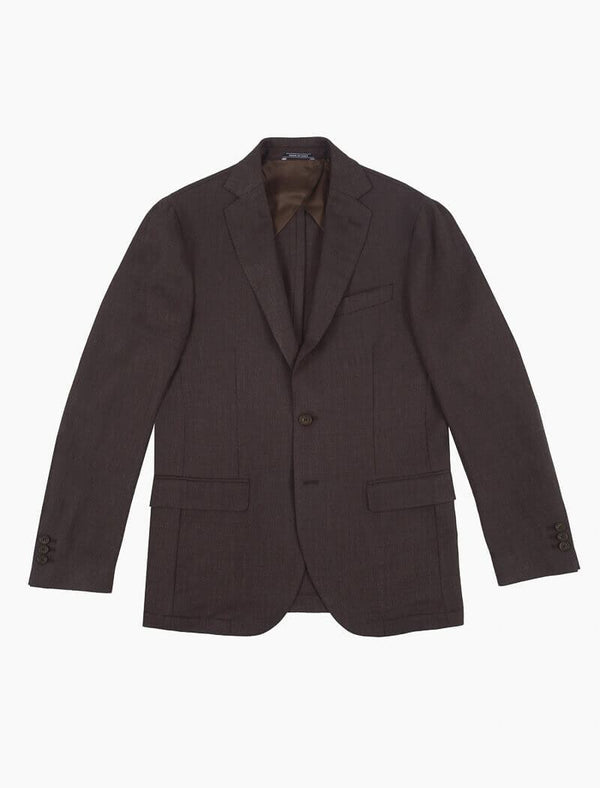 Men's Chocolate Brown Wool & Silk Blazer | 40 Colori