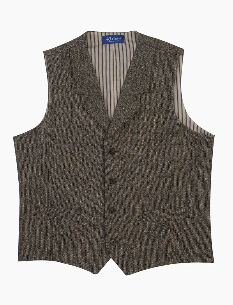 Men's Taupe Donegal Tweed Wool Blazer - 40 Colori