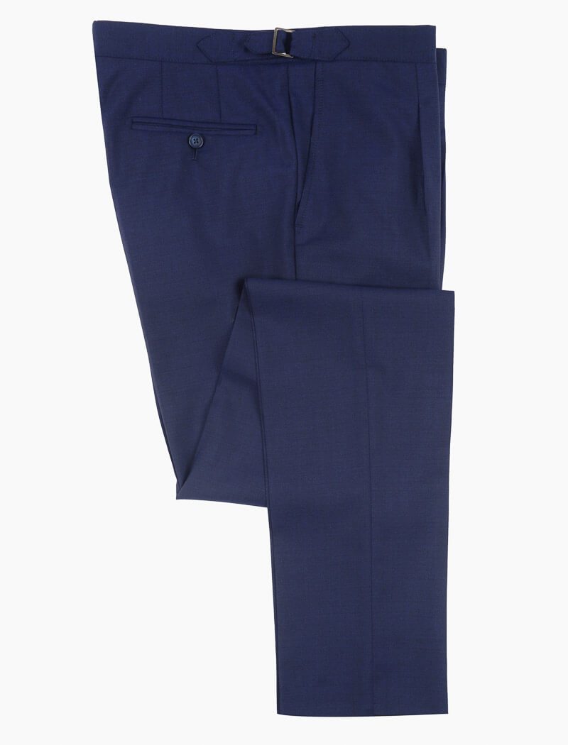 Men's Navy Flannel % Wool & % Cashmere Slim Trousers    Colori