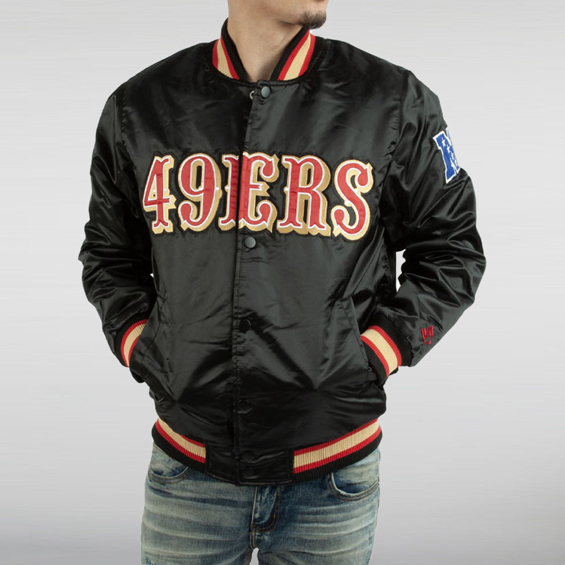 San Francisco 49ers Black Satin Jacket