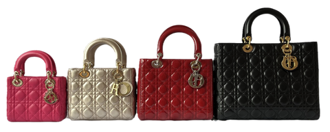 lady dior 4 sizes side by side