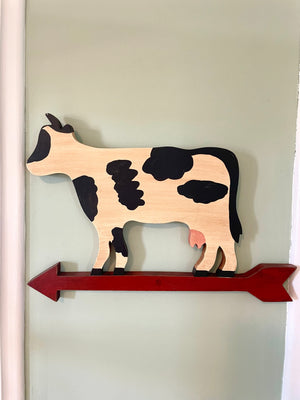 Vintage Wooden Cow Wall Arrow - Back Forty Rural Apparel