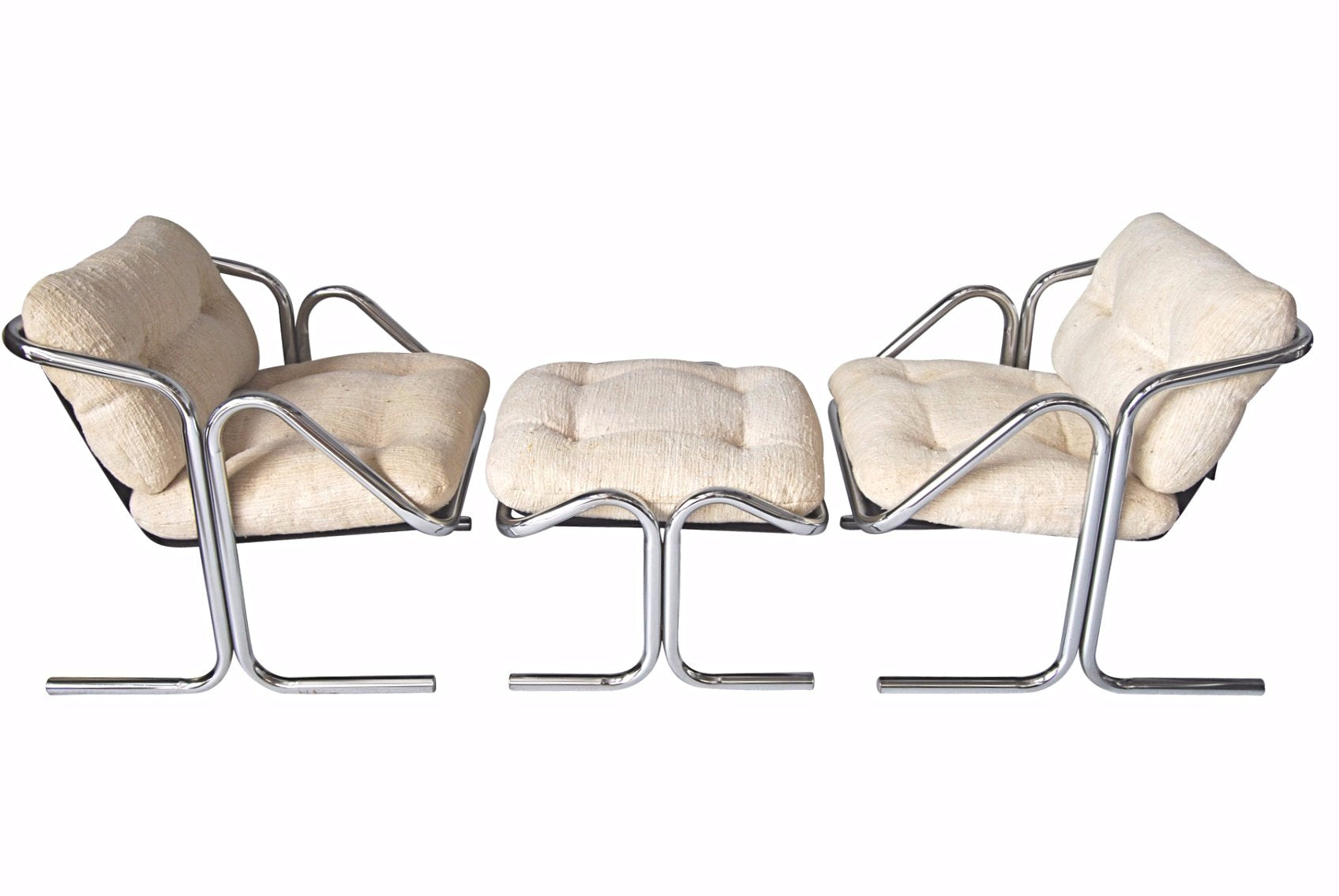 Jerry Johnson Arcadia Sling Chairs With Ottoman Mid Century Swag