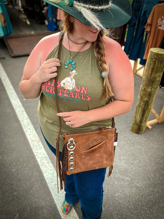 Turquoise Cowhide Beaudin Crossbody –