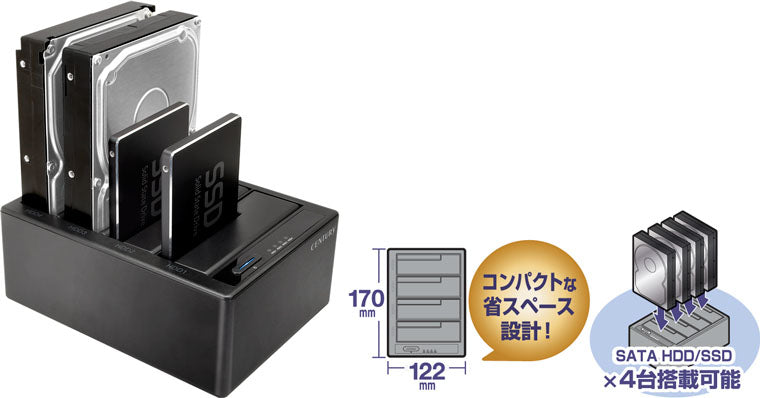 裸族のお立ち台 QUAD USB3.1 Gen2 [CROS4U31C] – センチュリーダイレクト