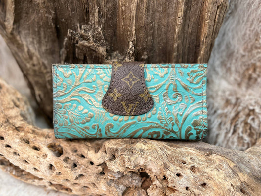 Gypsy LV Keychain Card Wallet Turquoise