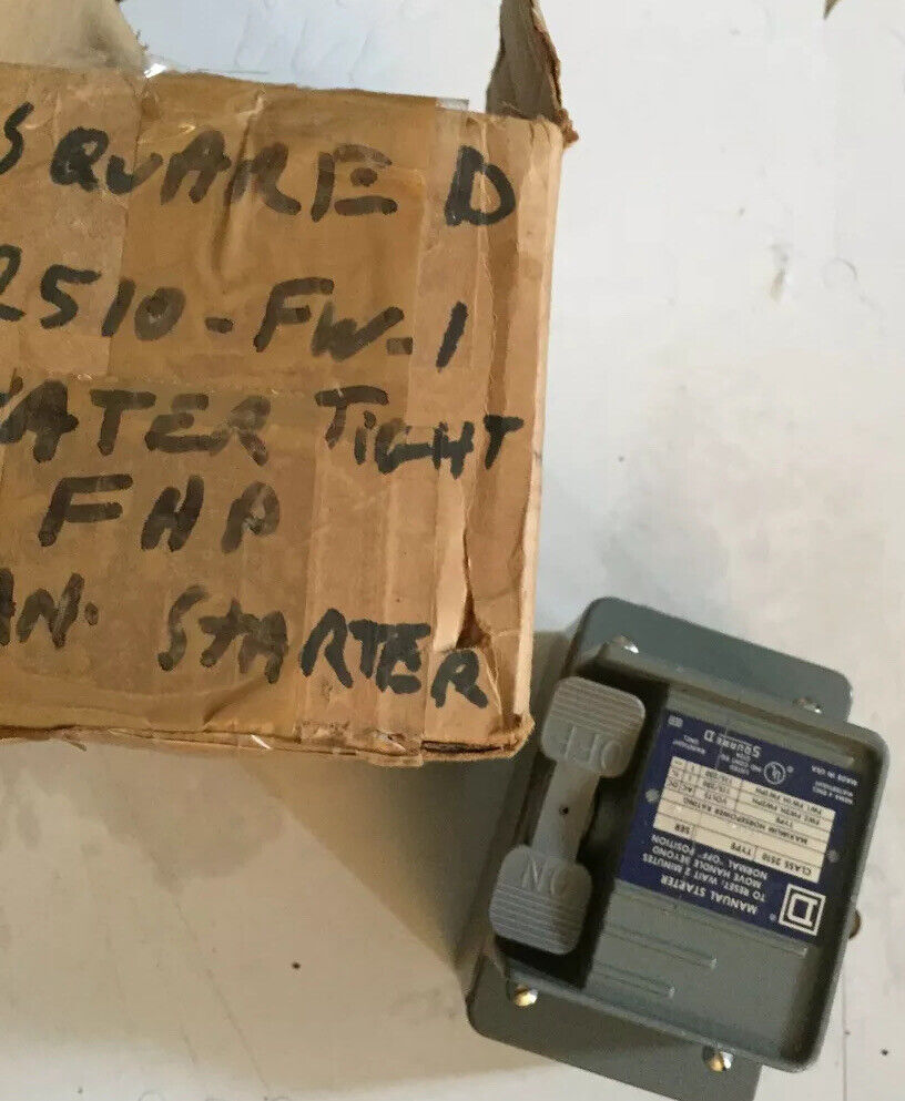 New Square D Fw-1,Class 2510,Manual Starter,Square-D 2510 Fw-1,Dd