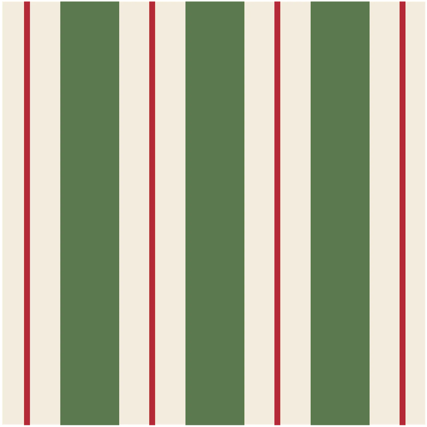 Green & Red Awning Stripe Cocktail Napkins Set/20