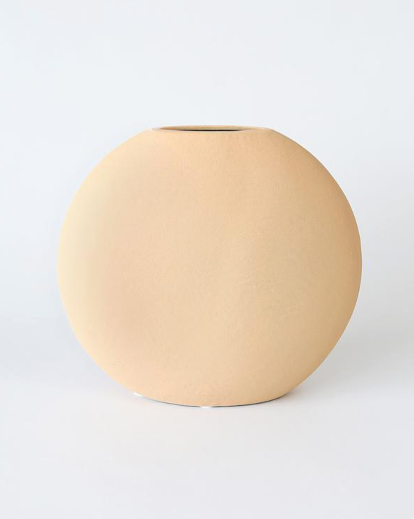 Round Floral Vase in Peach