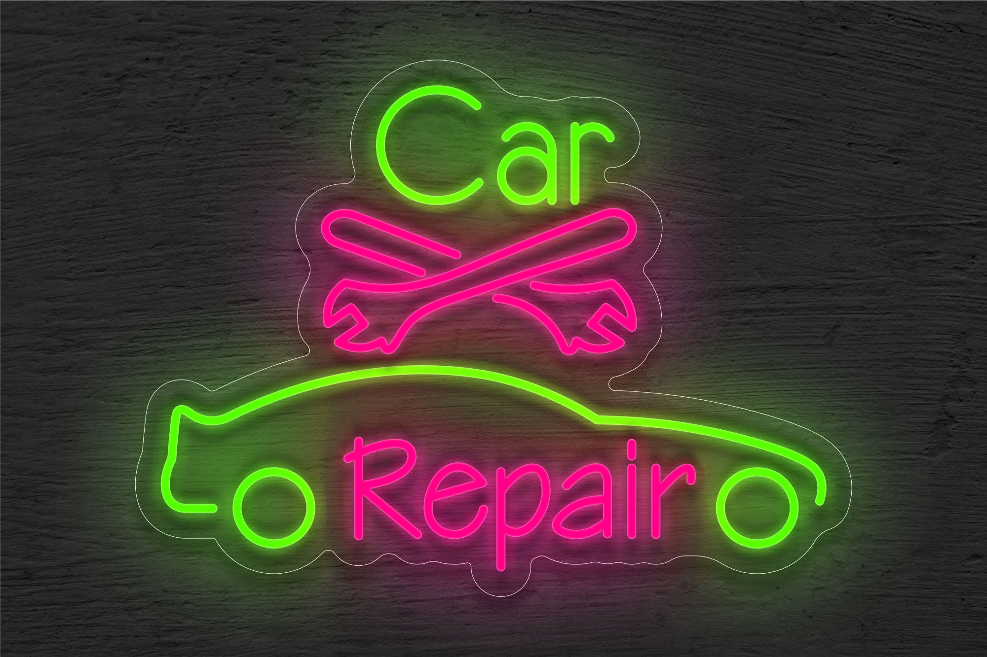 AUTO ACCESSORIES LED Sign in Red, Neon Look