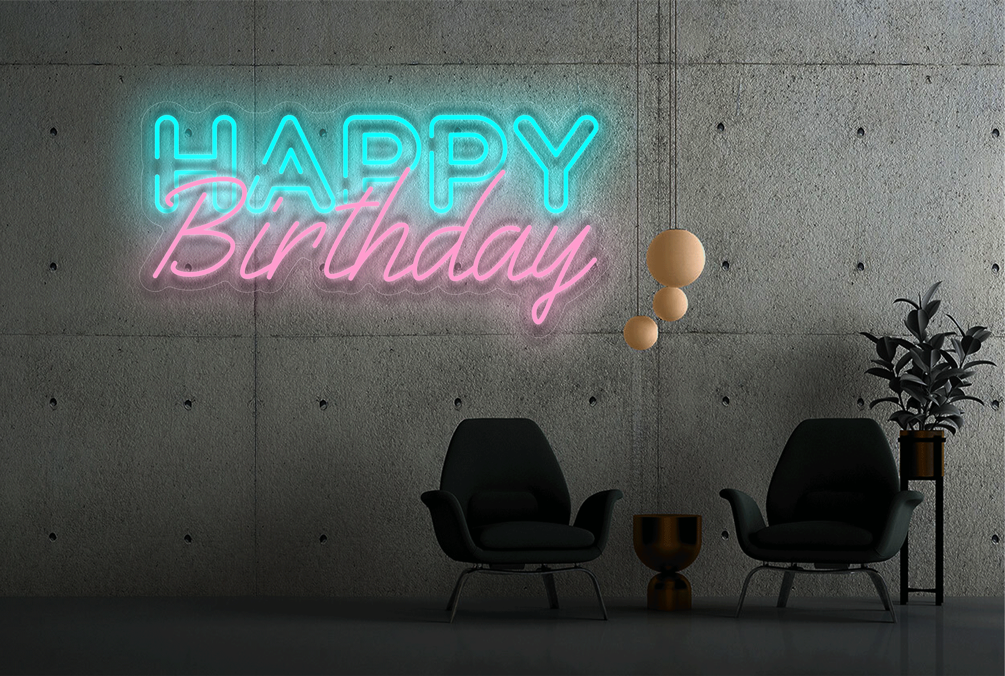 MINI Happy Birthday LED Neon Sign - 44cm, LEDNeon