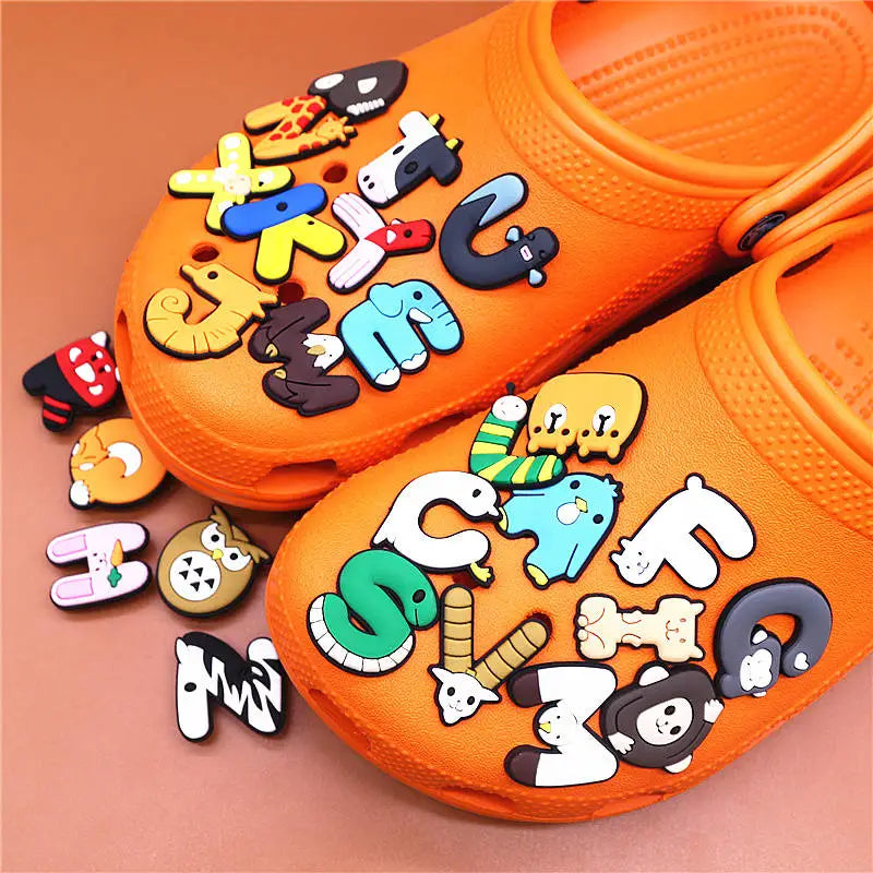 37 Pcs Letter Charms for Croc Shoe Decoration Alphabet AZ Characters # 0-9  Number Croc Charms Cute Croc Accessories for Boys Girls Women Men Party