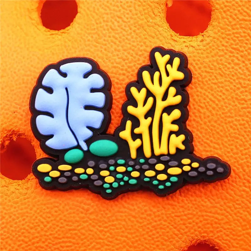 1pc Funny Marine Fish Series PVC JIBZ Croc Charms Accessories Fit Clog  Sandals Garden Shoe Decoration Wristband Kids Party Gifts