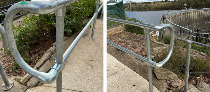 Outdoor galvanised steel railing