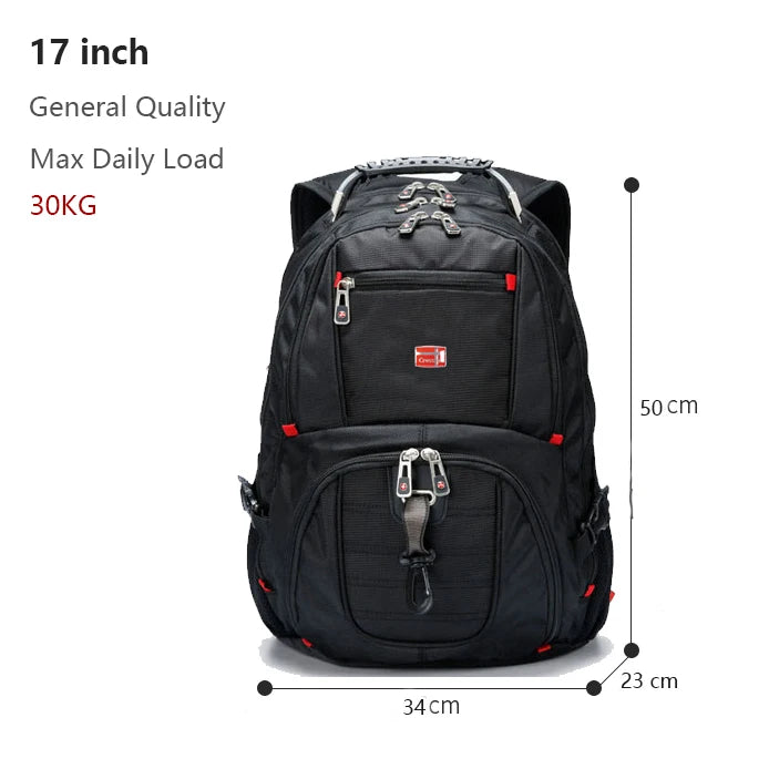New Swiss-Multifunctional Bags Durable 17 Inch Laptop Backpack, Travel Bag,College Bookbag,Usb Charging Port,Water Resistant - Image 8