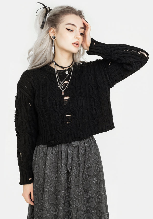 Edith Lace Panelled Jumper – Disturbia