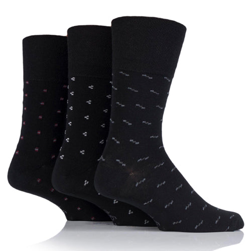 GENTLE GRIP 3Pk Plain Business Socks - Men's