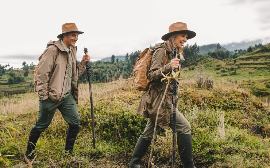 wooden hiking sticks