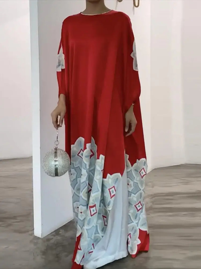 Elegant Vintage Muslim Maxi Dress with Long Sleeves - Image 3