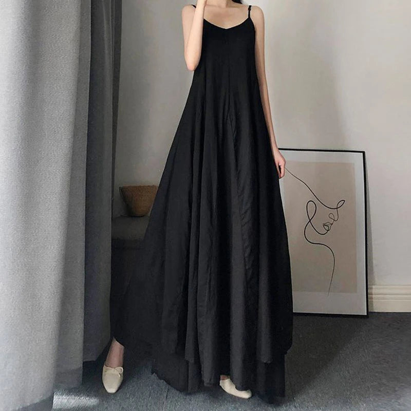 Elegant White Ankle-Length Summer Spaghetti Strap Dress for Women - Image 6