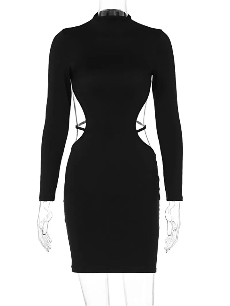 Sexy Backless Long Sleeve Mini Dress for Parties - Image 5