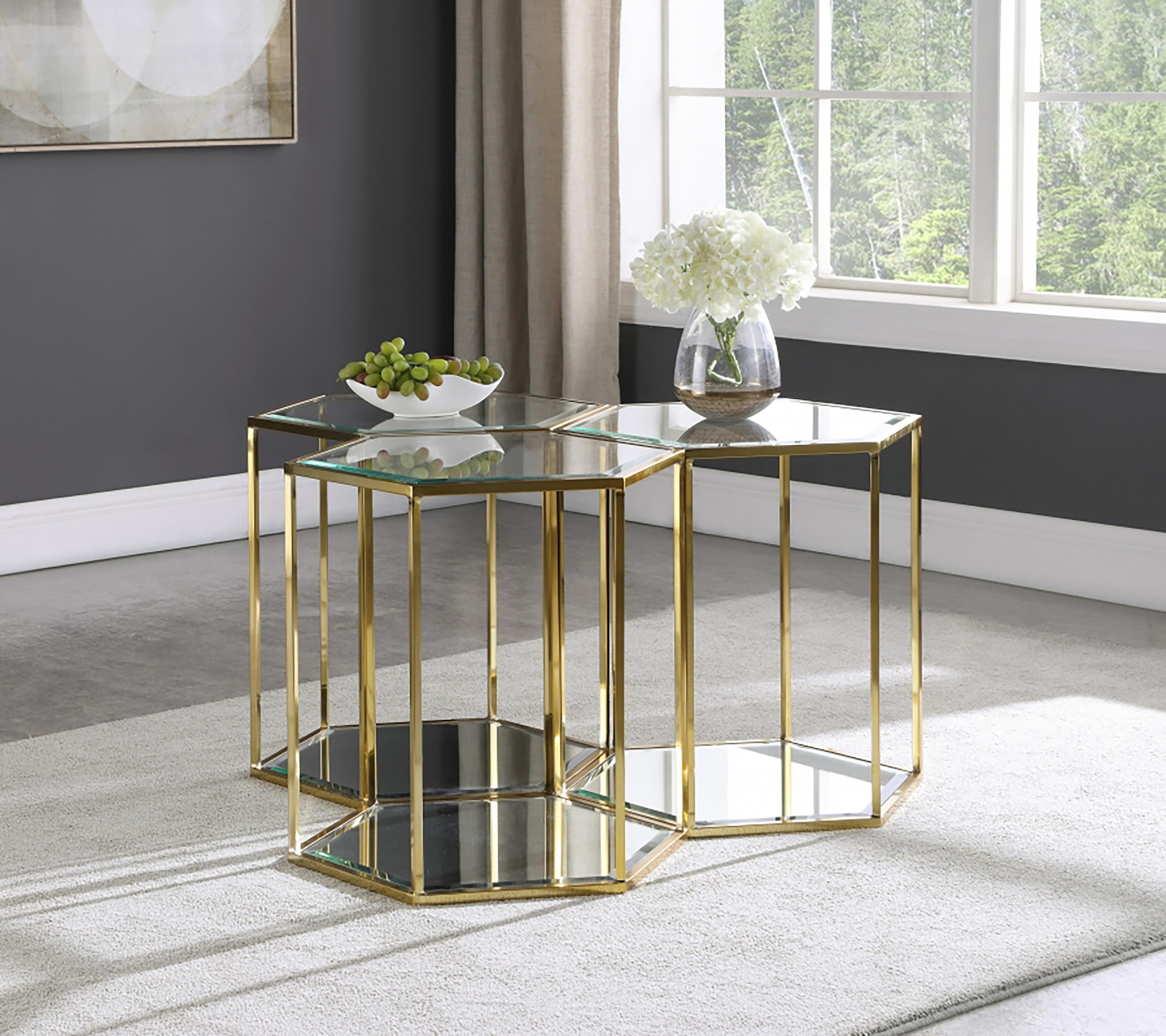 End Table in Sei Brushed Gold Finish