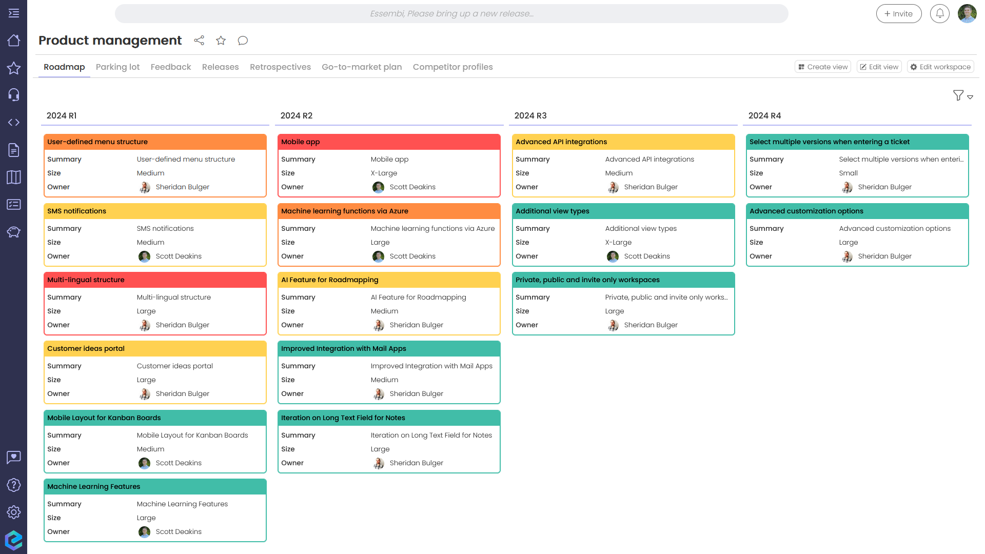 Share your strategic roadmap with all software stakeholders with Essembi